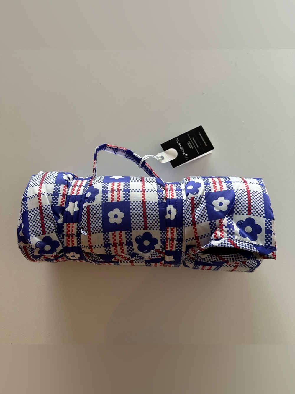 NEW Sandy Liang X Baggu Puffy Picnic Blanket Blue Market Plaid

New with tags, n